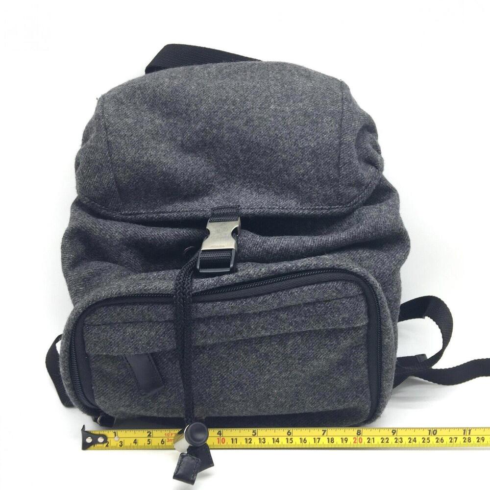Authentic Prada Wool Leather Backpack Gray - image 2